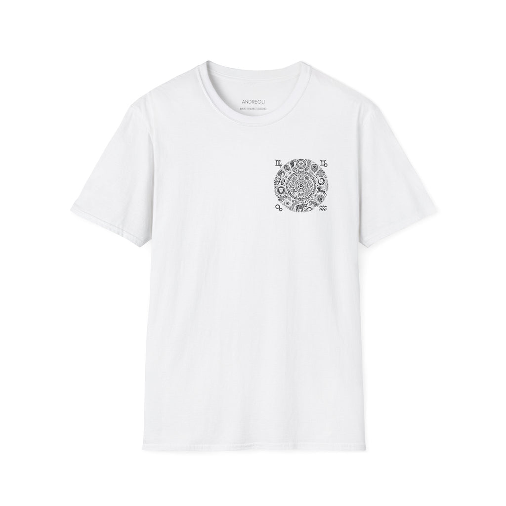 T-shirt Mandala Zodiac — Tee Minimal con Fasi Lunari