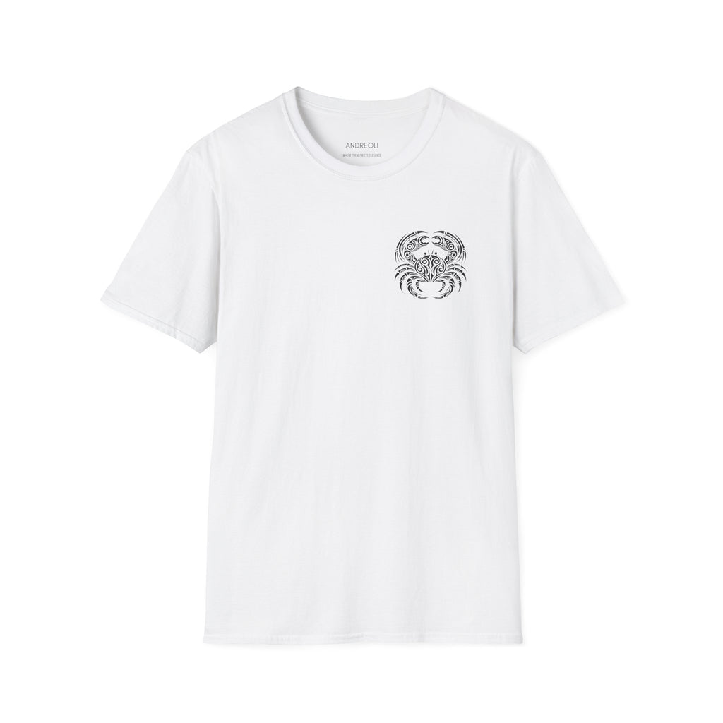 Maglietta con Granchio Tribale — T‑Shirt Minimal da Spiaggia